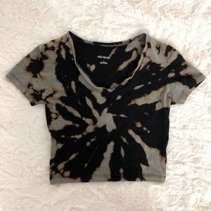 Black/Gray Tie Dye Crop Top